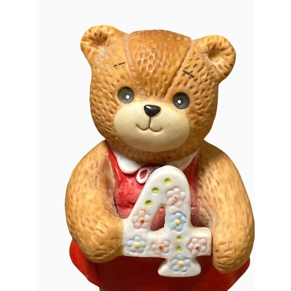 Lucy and Me Ceramic Birthday Bear Collectible Number 4 Figurine Vintage - Picture 3 of 8